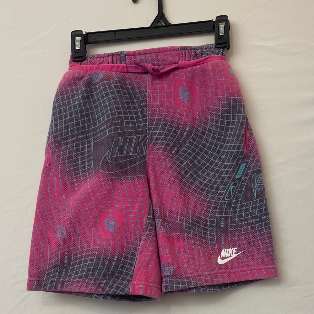 Nike Size Youth Large Pink & Blue Graphic Athletic Shorts .. (K9)✨✨